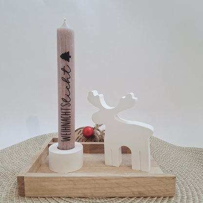 Weihnachten Geschenkset Weihnachtsgeschenk Elch Rentier Kerzenhalter rund Wichtelgeschenk Kerzenset Wichteln Nikolaus Advent