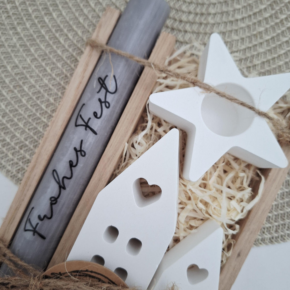 Weihnachten Geschenkset Weihnachtsgeschenk Häuser / Lichthäuser Kerzenhalter Stern Wichtelgeschenk Kerzenset Wichteln Nikolaus Advent