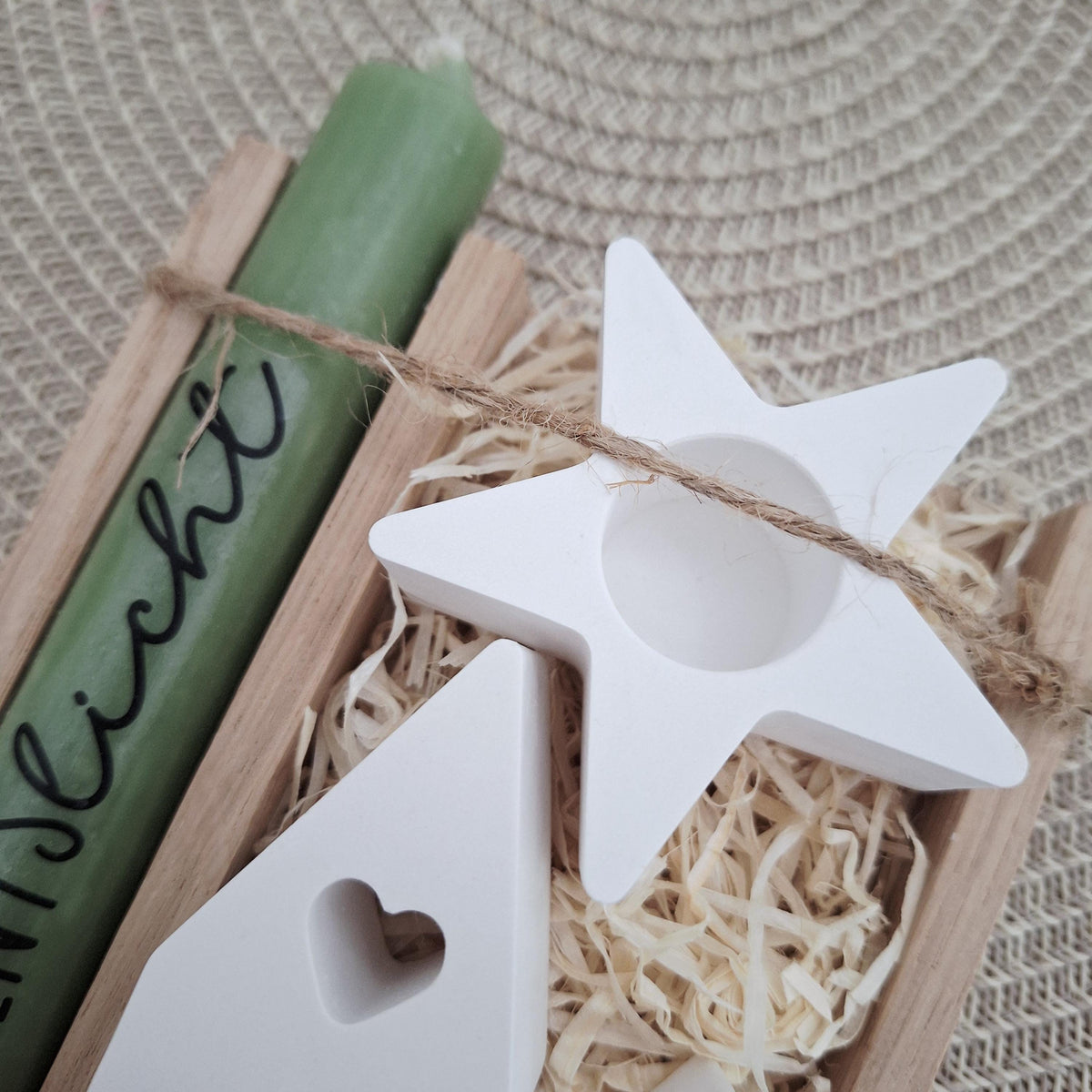 Weihnachten Geschenkset Weihnachtsgeschenk Häuser / Lichthäuser Kerzenhalter Stern Wichtelgeschenk Kerzenset Wichteln Nikolaus Advent