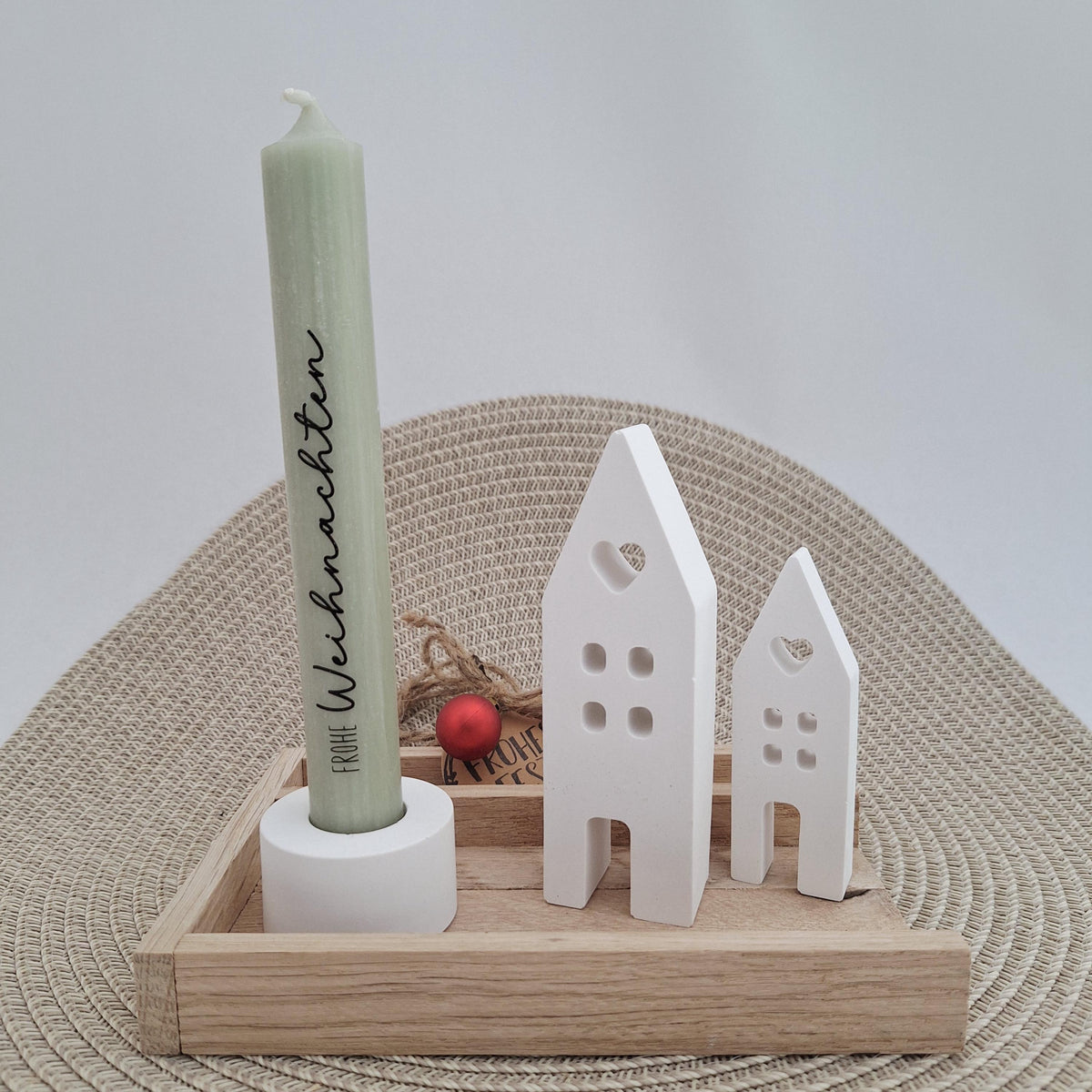Weihnachten Geschenkset Weihnachtsgeschenk Häuser / Lichthäuser Kerzenhalter rund Wichtelgeschenk Kerzenset Wichteln Nikolaus Advent