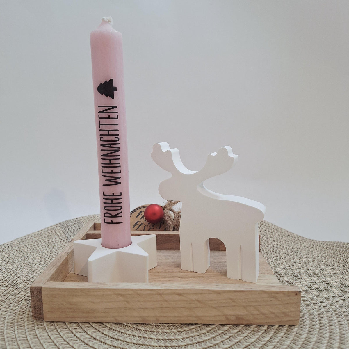 Weihnachten Geschenkset Weihnachtsgeschenk Elch Rentier Kerzenhalter Stern Wichtelgeschenk Kerzenset Wichteln Nikolaus Advent