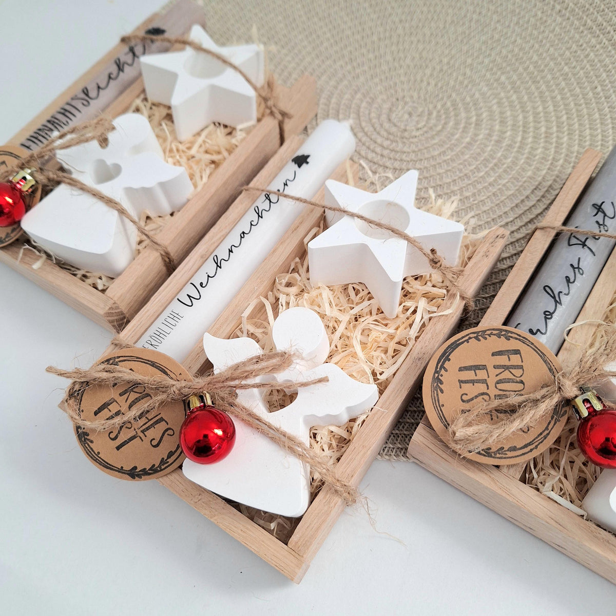 Weihnachten Geschenkset Weihnachtsgeschenk Engel Kerzenhalter Stern Wichtelgeschenk Kerzenset Wichteln Nikolaus Advent