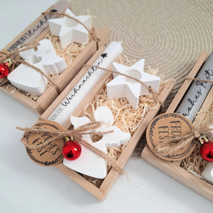 Weihnachten Geschenkset Weihnachtsgeschenk Engel Kerzenhalter Stern Wichtelgeschenk Kerzenset Wichteln Nikolaus Advent