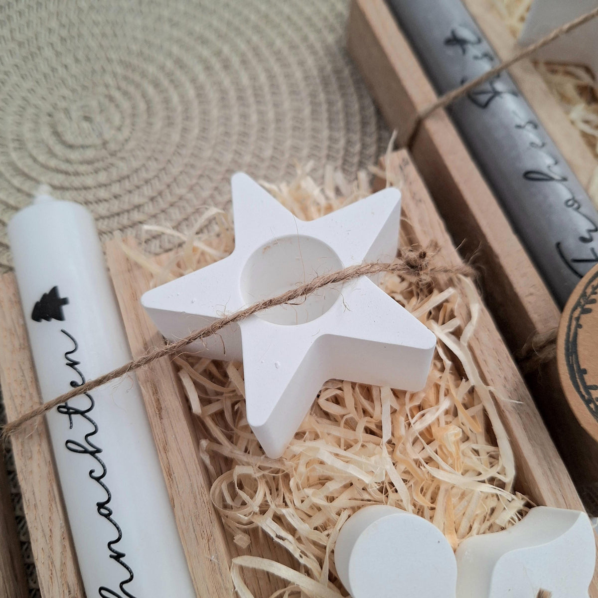 Weihnachten Geschenkset Weihnachtsgeschenk Engel Kerzenhalter Stern Wichtelgeschenk Kerzenset Wichteln Nikolaus Advent