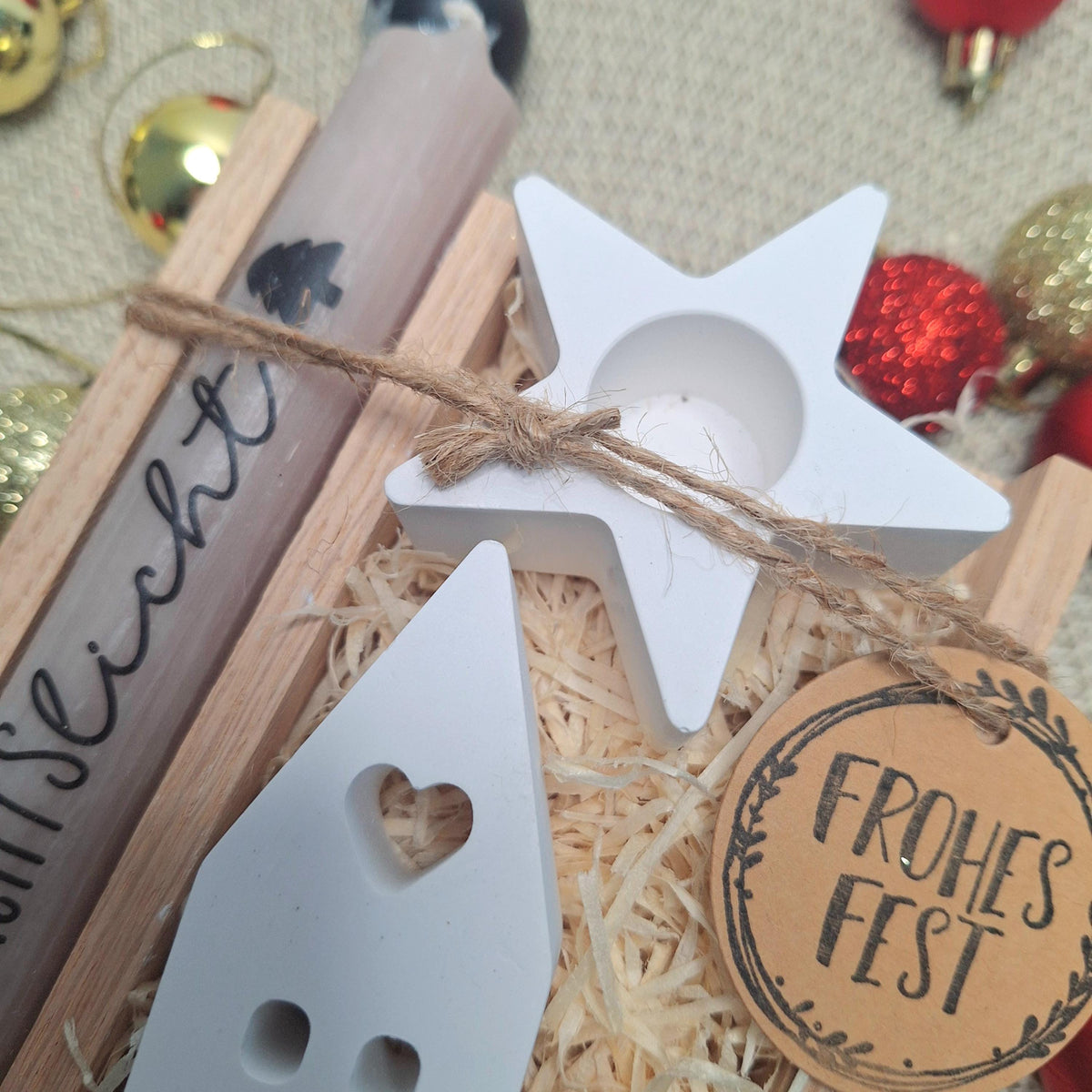 Weihnachten Geschenkset Weihnachtsgeschenk Haus / Lichthaus Kerzenhalter Stern Wichtelgeschenk Kerzenset Wichteln Nikolaus Advent