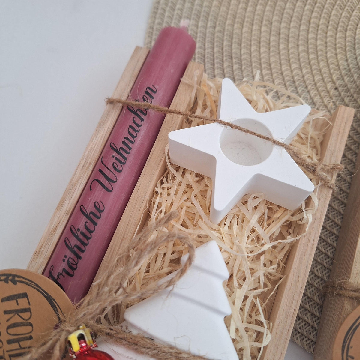 Weihnachten Geschenkset Weihnachtsgeschenk Tannenbaum Kerzenhalter Stern Wichtelgeschenk Kerzenset Wichteln Nikolaus Advent