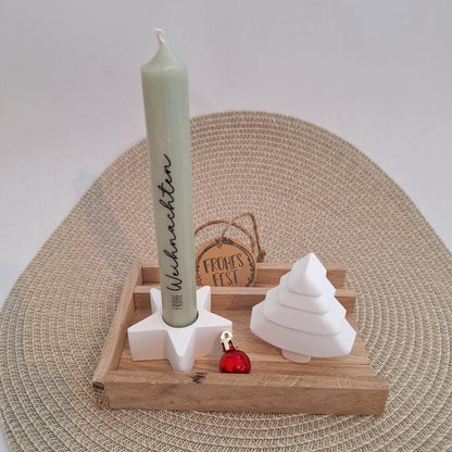 Weihnachten Geschenkset Weihnachtsgeschenk Tannenbaum Kerzenhalter Stern Wichtelgeschenk Kerzenset Wichteln Nikolaus Advent