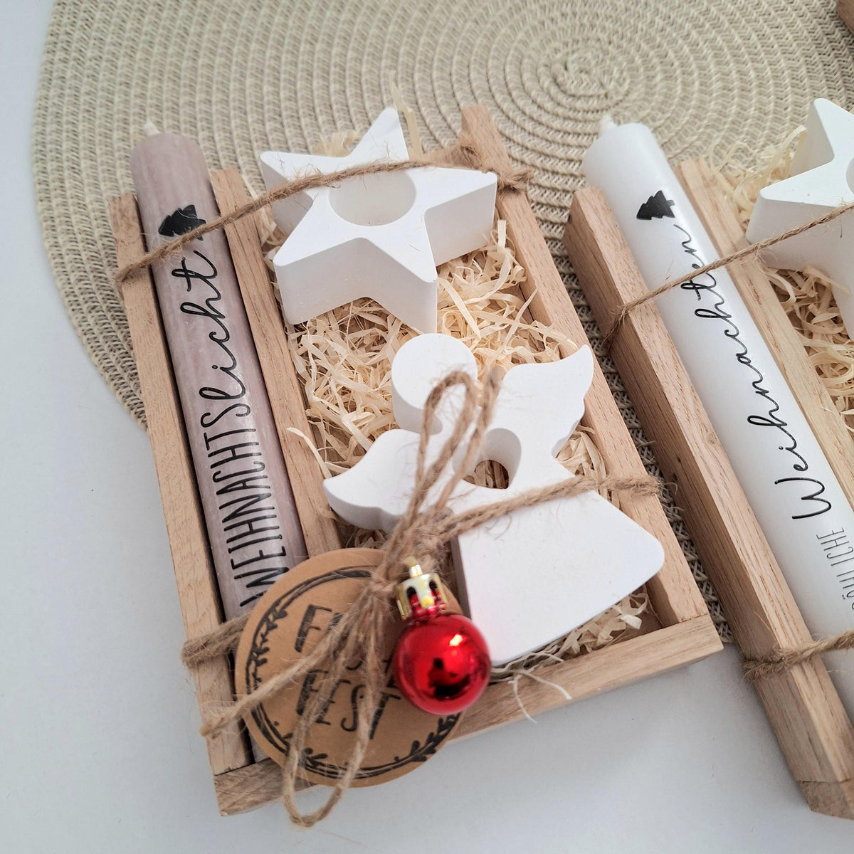 Weihnachten Geschenkset Weihnachtsgeschenk Engel Kerzenhalter Stern Wichtelgeschenk Kerzenset Wichteln Nikolaus Advent