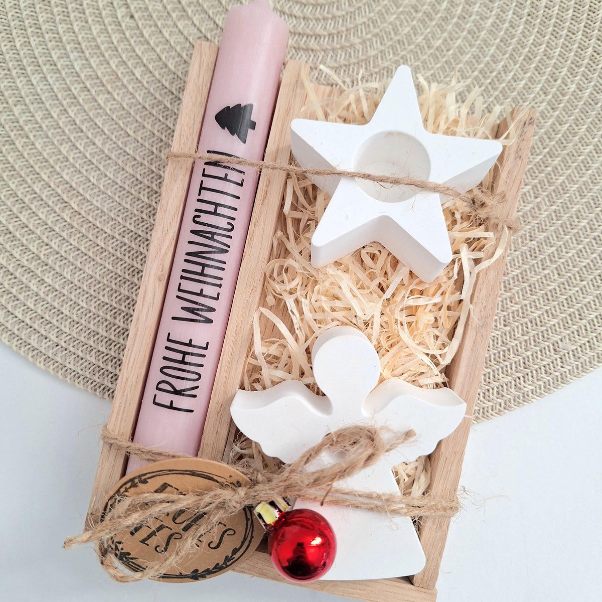 Weihnachten Geschenkset Weihnachtsgeschenk Engel Kerzenhalter Stern Wichtelgeschenk Kerzenset Wichteln Nikolaus Advent