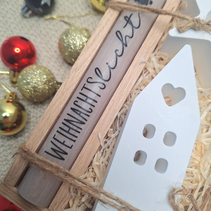 Weihnachten Geschenkset Weihnachtsgeschenk Haus / Lichthaus Kerzenhalter Stern Wichtelgeschenk Kerzenset Wichteln Nikolaus Advent